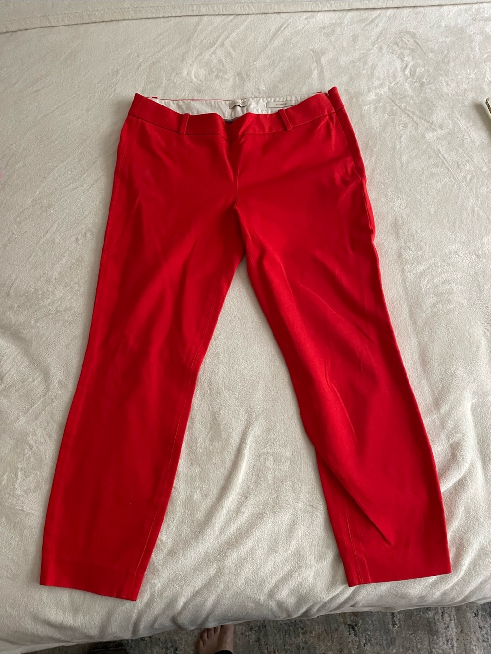 J. Crew Bright Coral Red Cropped Dress Pants style MINNIE